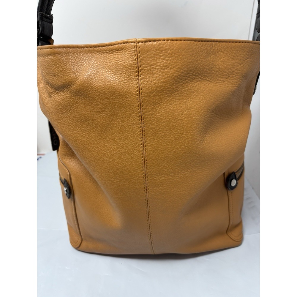 New Tano Boogie Genuine Leather Bucket Hobo Shoulder Bag Cognac Slouchy